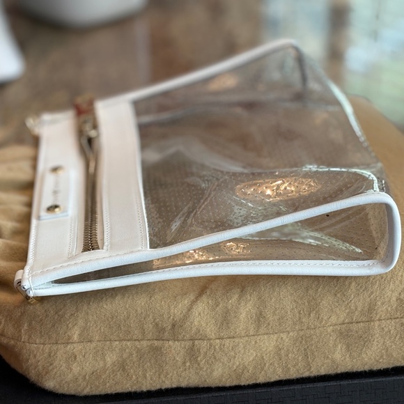 Fenix Sportier Front Row Bag - White Leather / Clear PVC / Gold Hardware - Picture 6 of 11